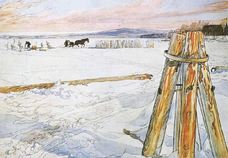 Carl Larsson Harverstion Ice oil painting image